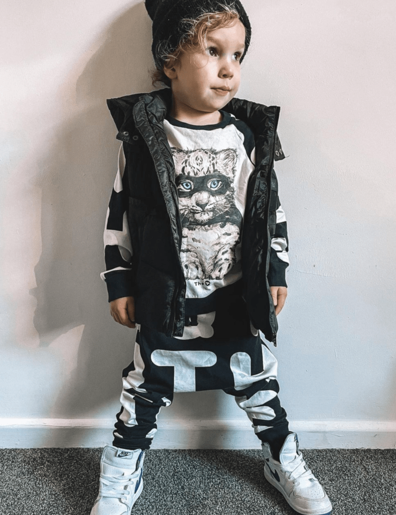 Organic Jersey Joggers - Black White THEQT - The QT