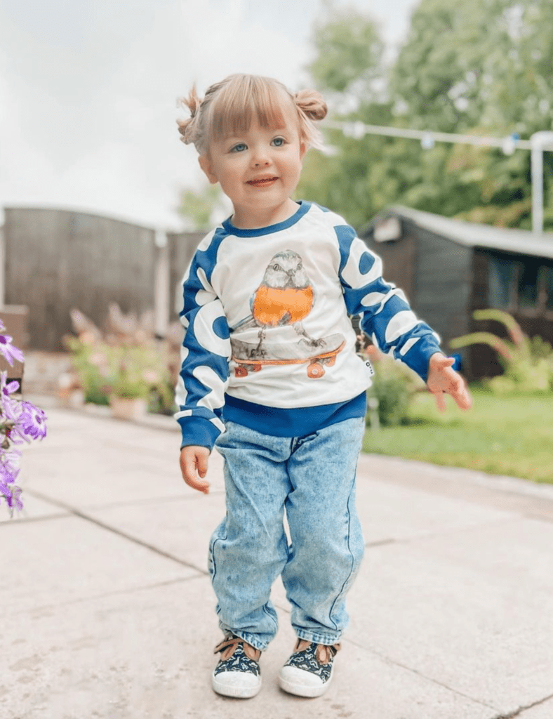 Organic LS Raglan Tee - Skateboard Birdie - The QT