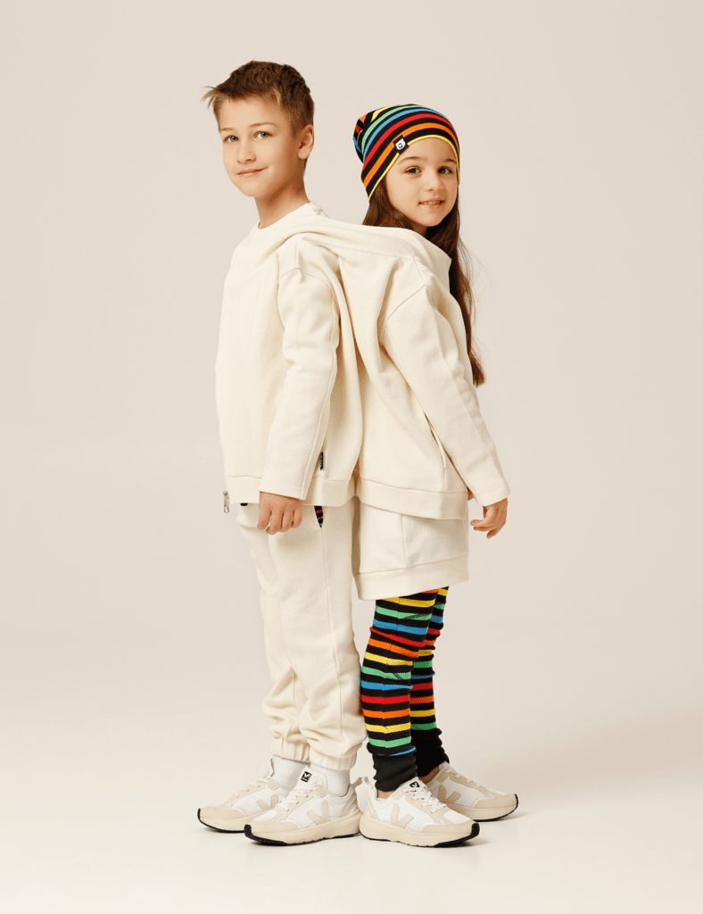 Organic Knee Patch Leggings - Black Multistripe - The QT