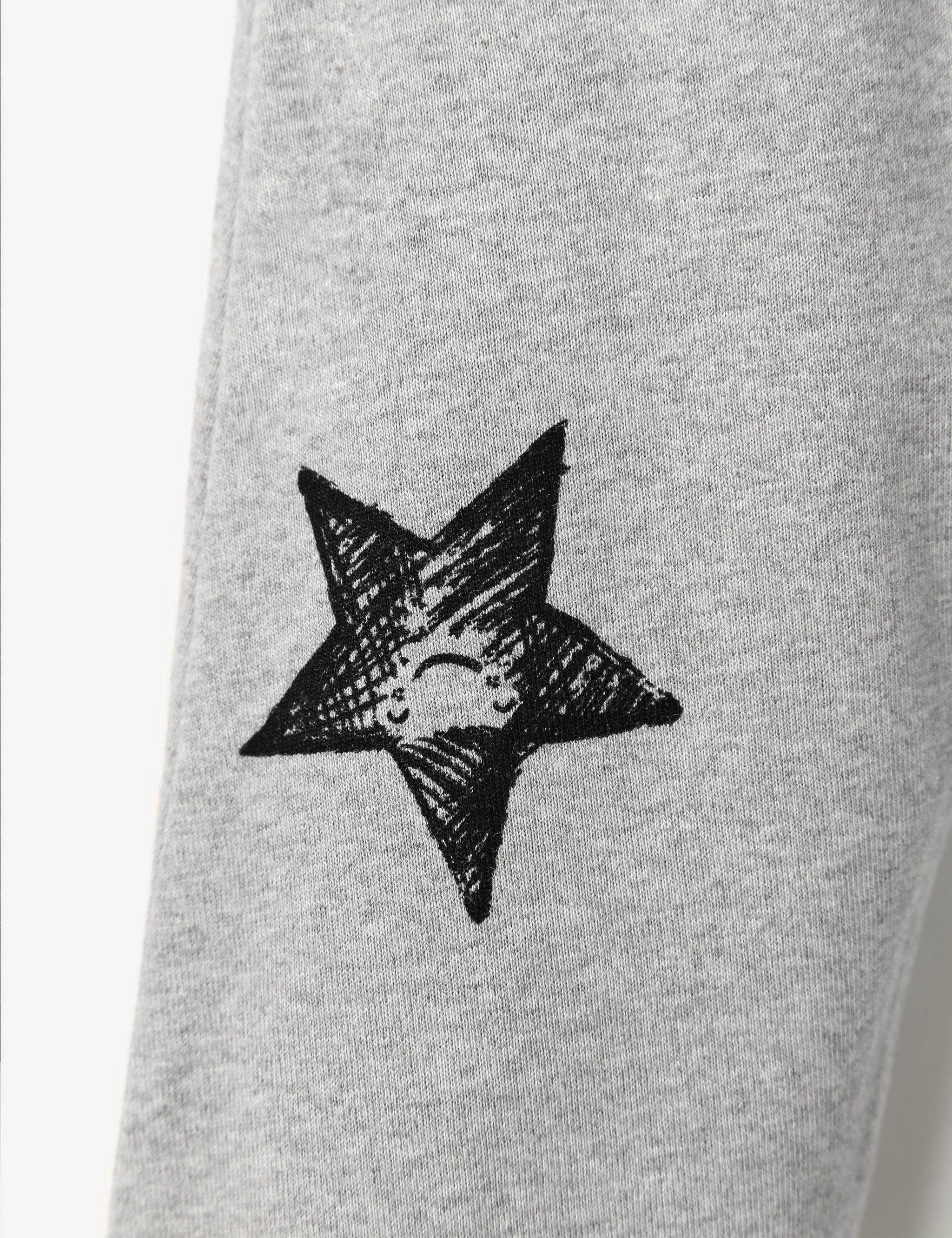 Organic Cosy Rib Leggings - Grey Marl Cute Star - The QT