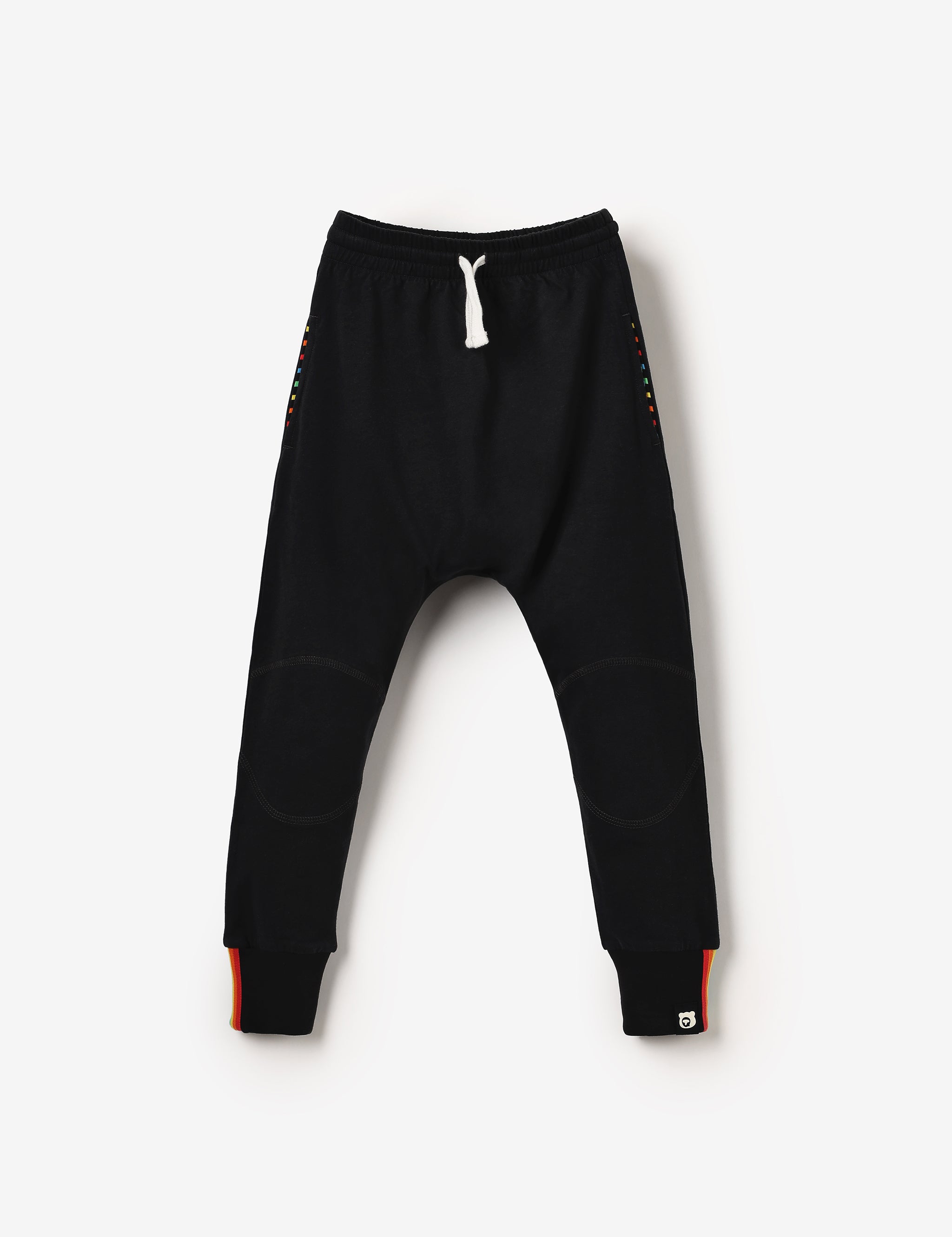 Organic Knee Patch Jersey Joggers - Black Ink - The QT