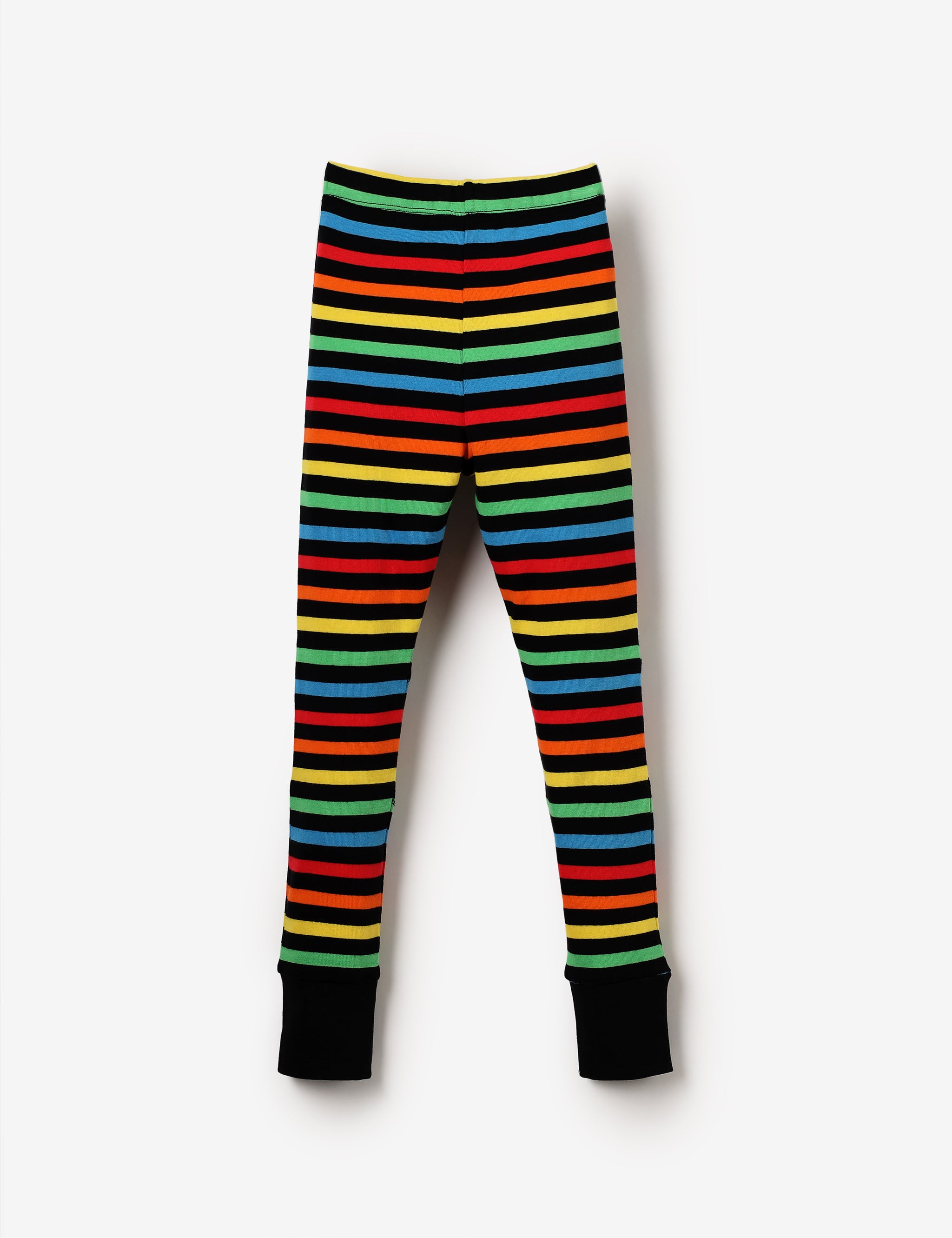 Organic Knee Patch Leggings - Black Multistripe - The QT