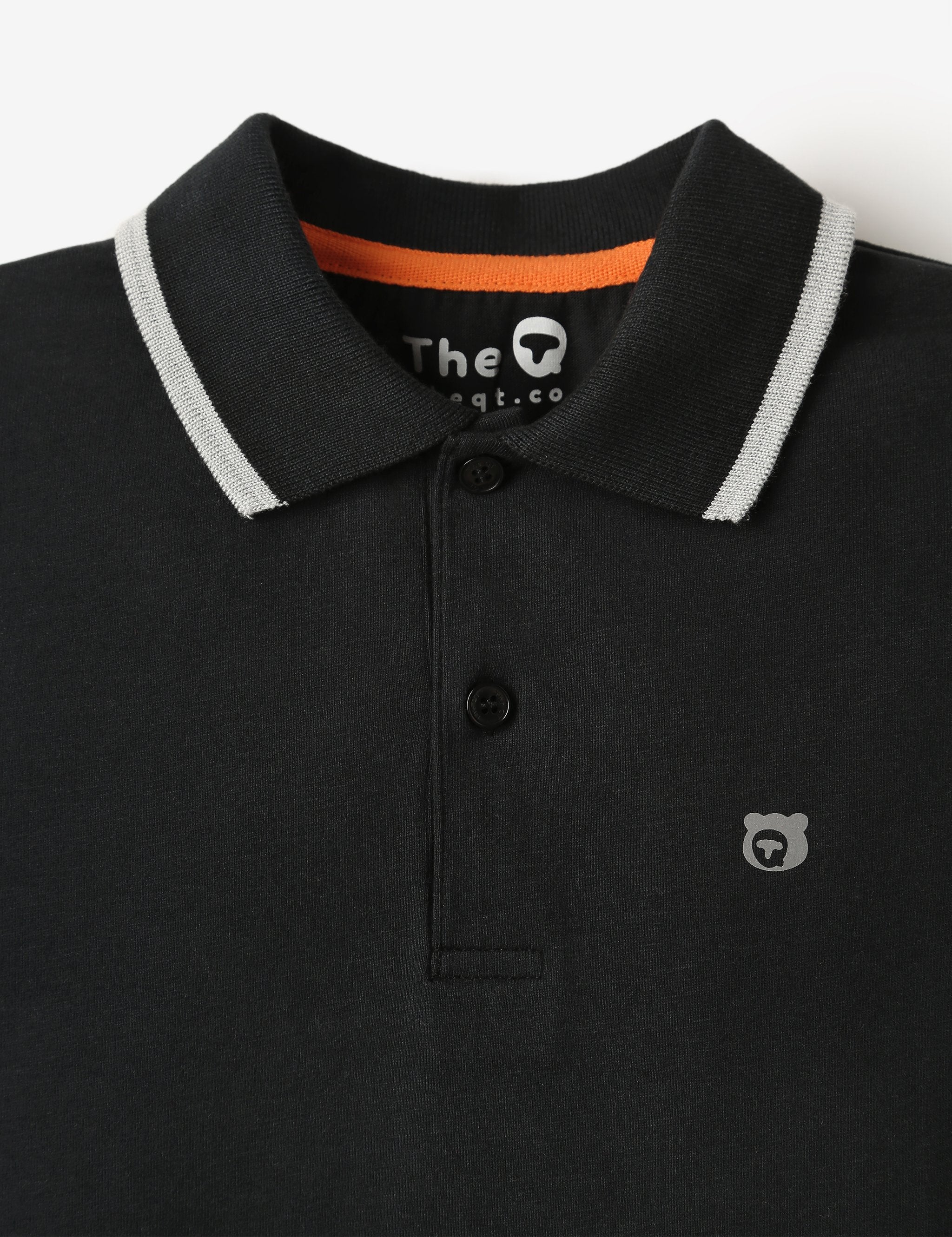 Organic LS Jersey Polo - Black Ink - The QT
