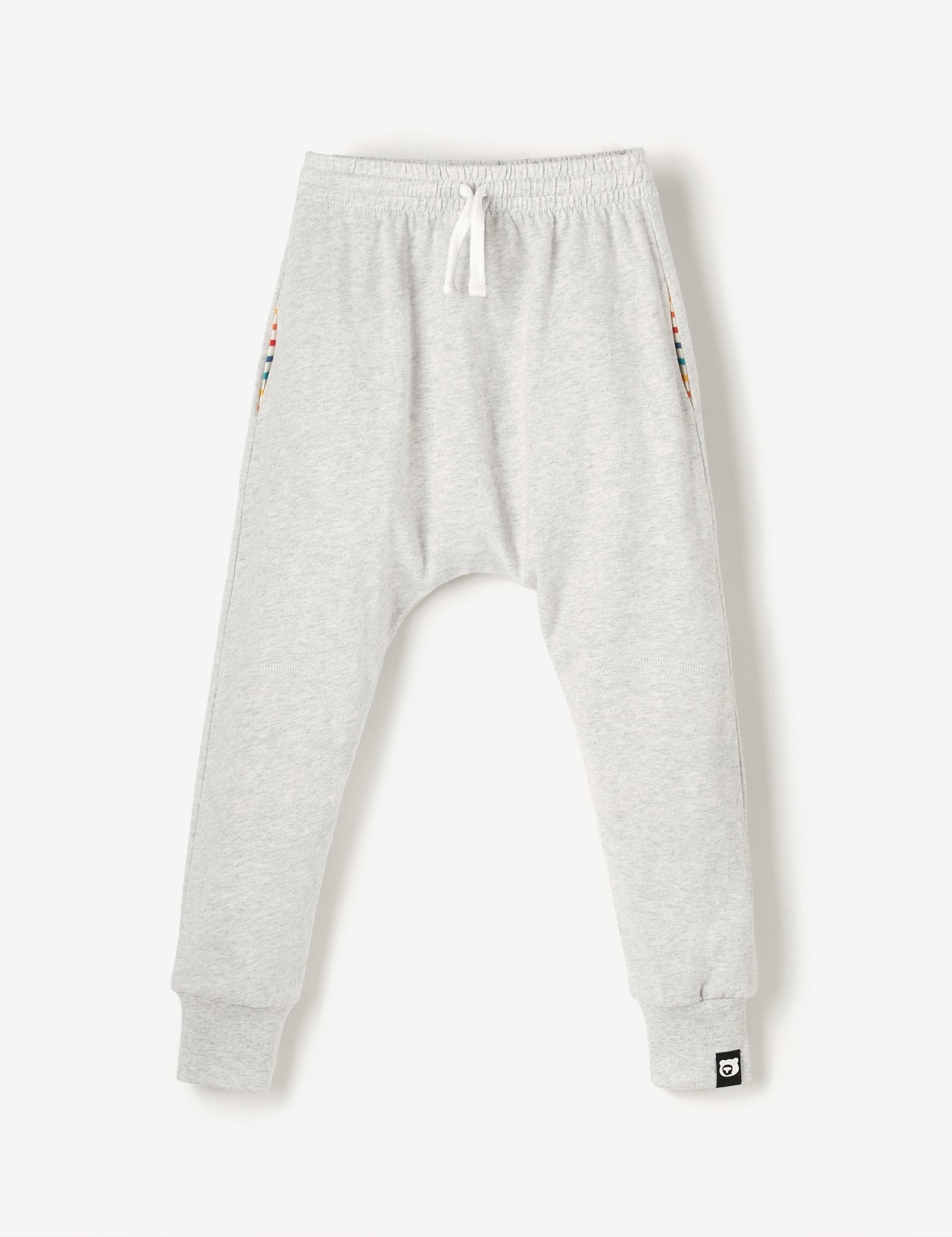 Organic Knee Patch Jersey Joggers - Grey Marl - The QT