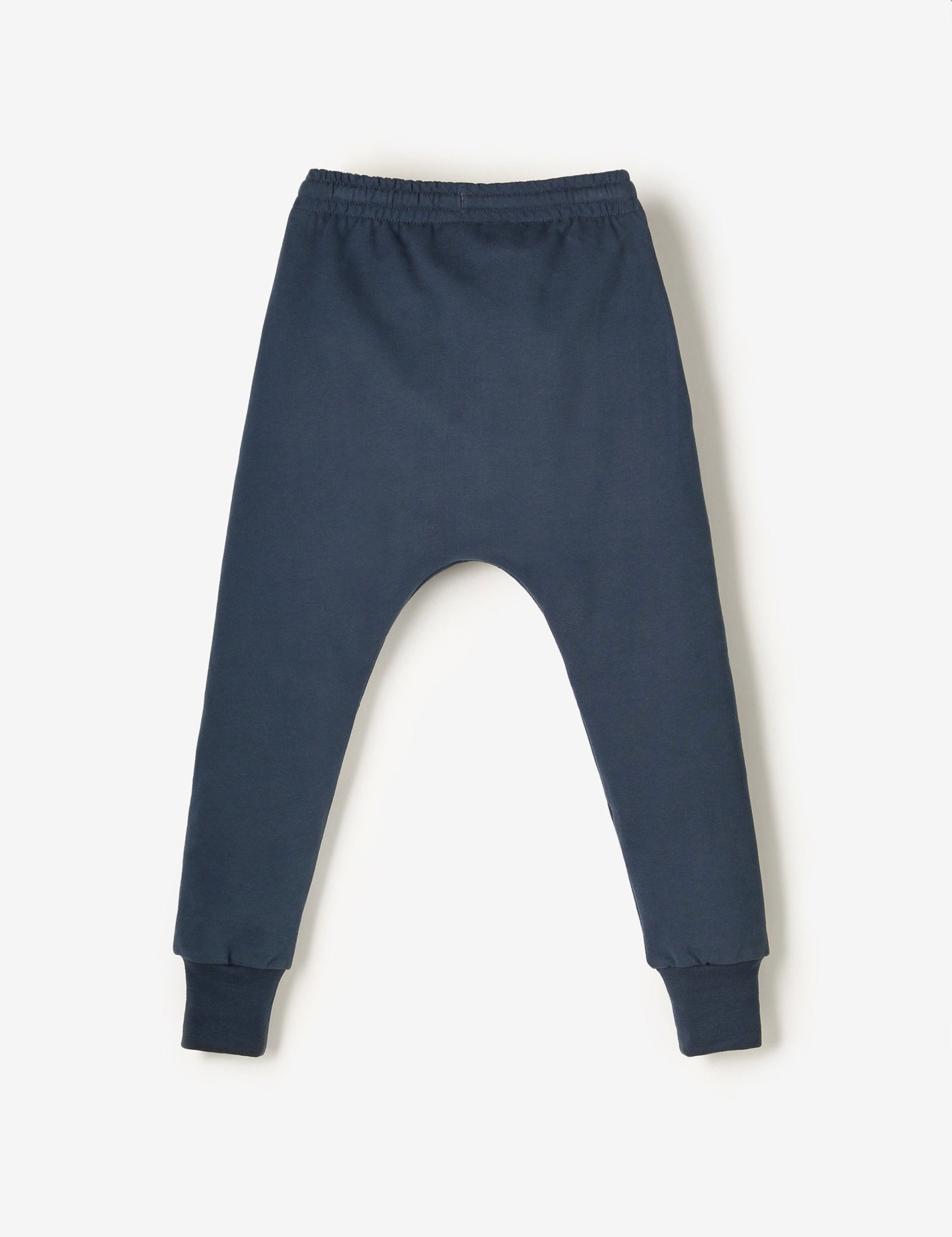 Organic Knee Patch Terry Joggers - Navy - The QT