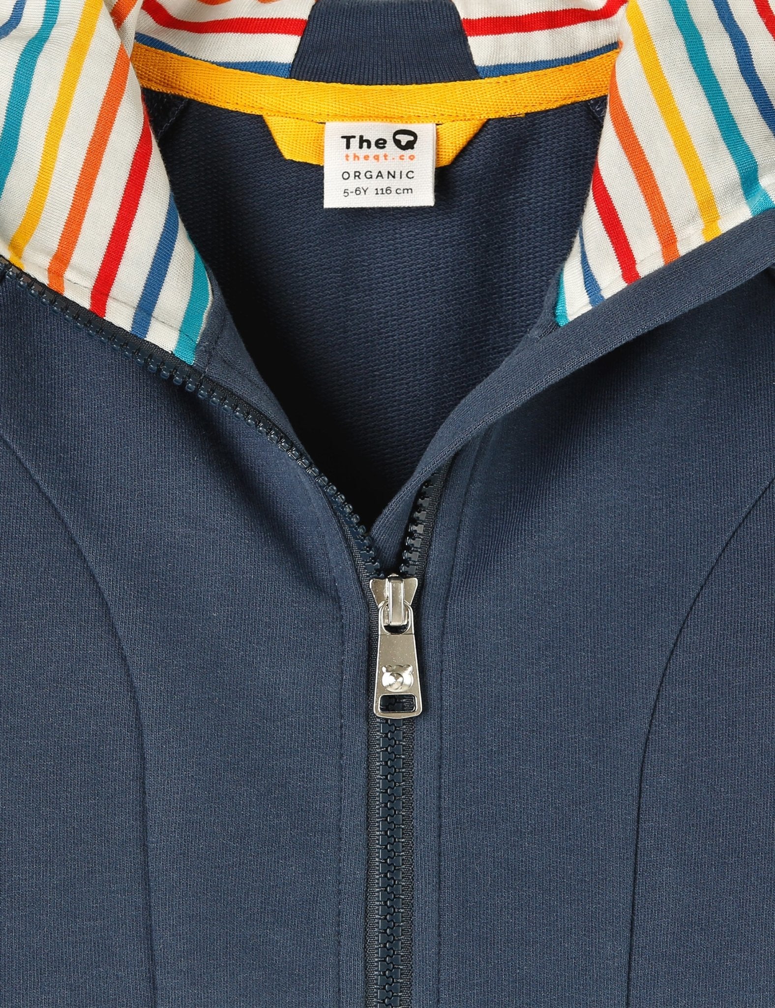Organic Zip - Up Long Hoodie - Navy - The QT