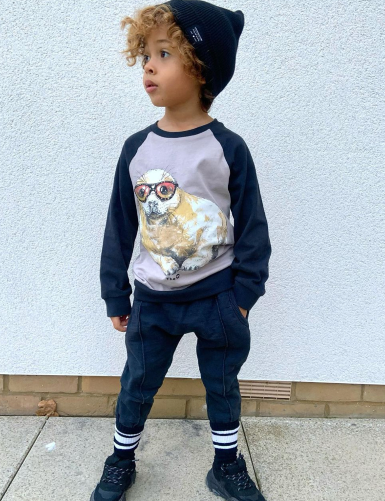 Organic LS Raglan Tee - Seal Pup