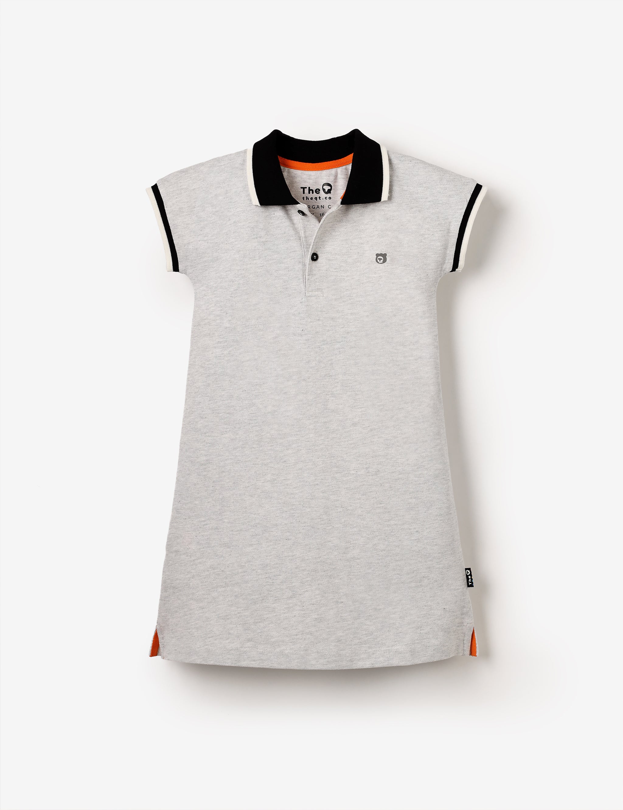 Organic Polo Dress - Grey Marl