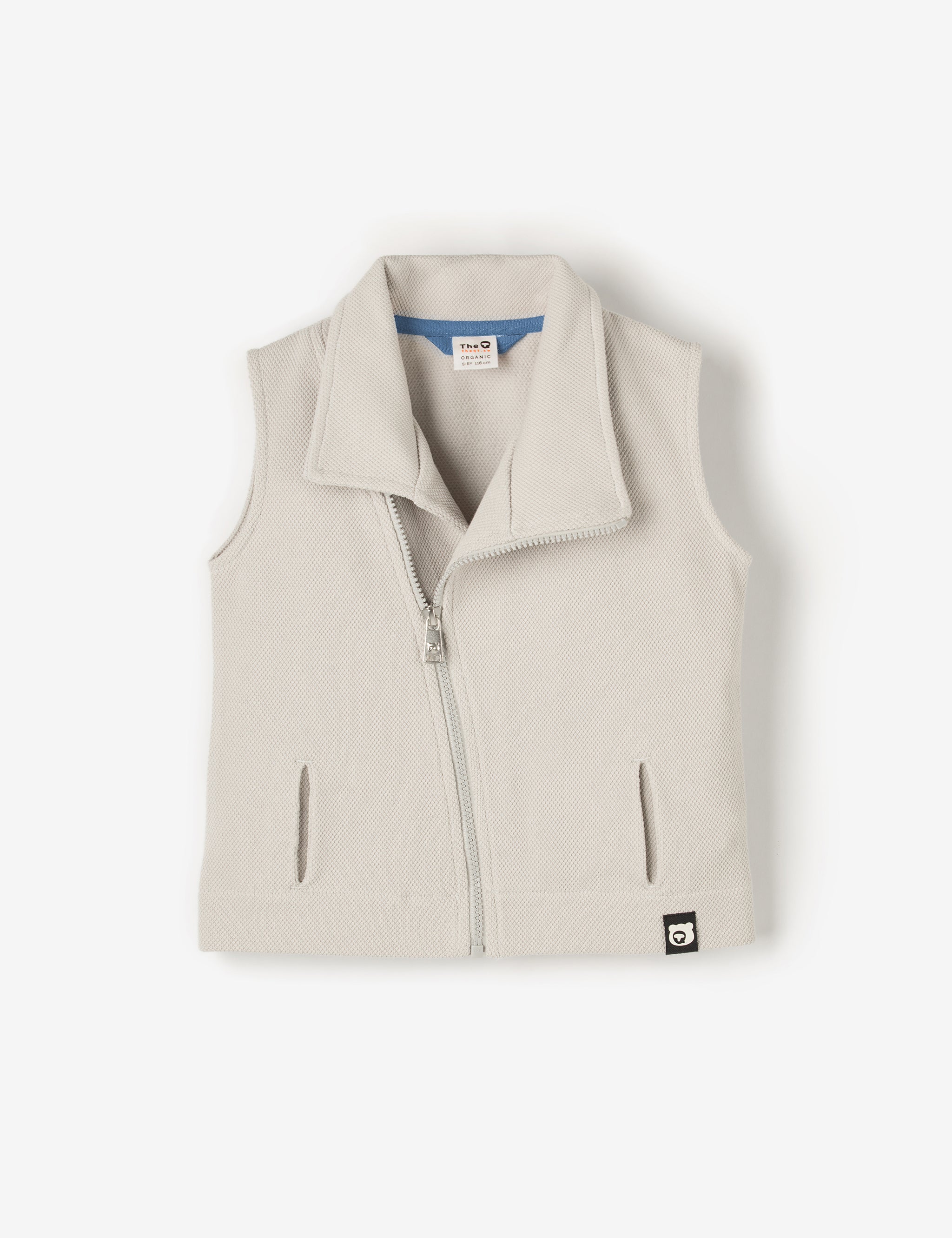 Organic Cosy Terry Zip-Up Vest - Nimbus Cloud