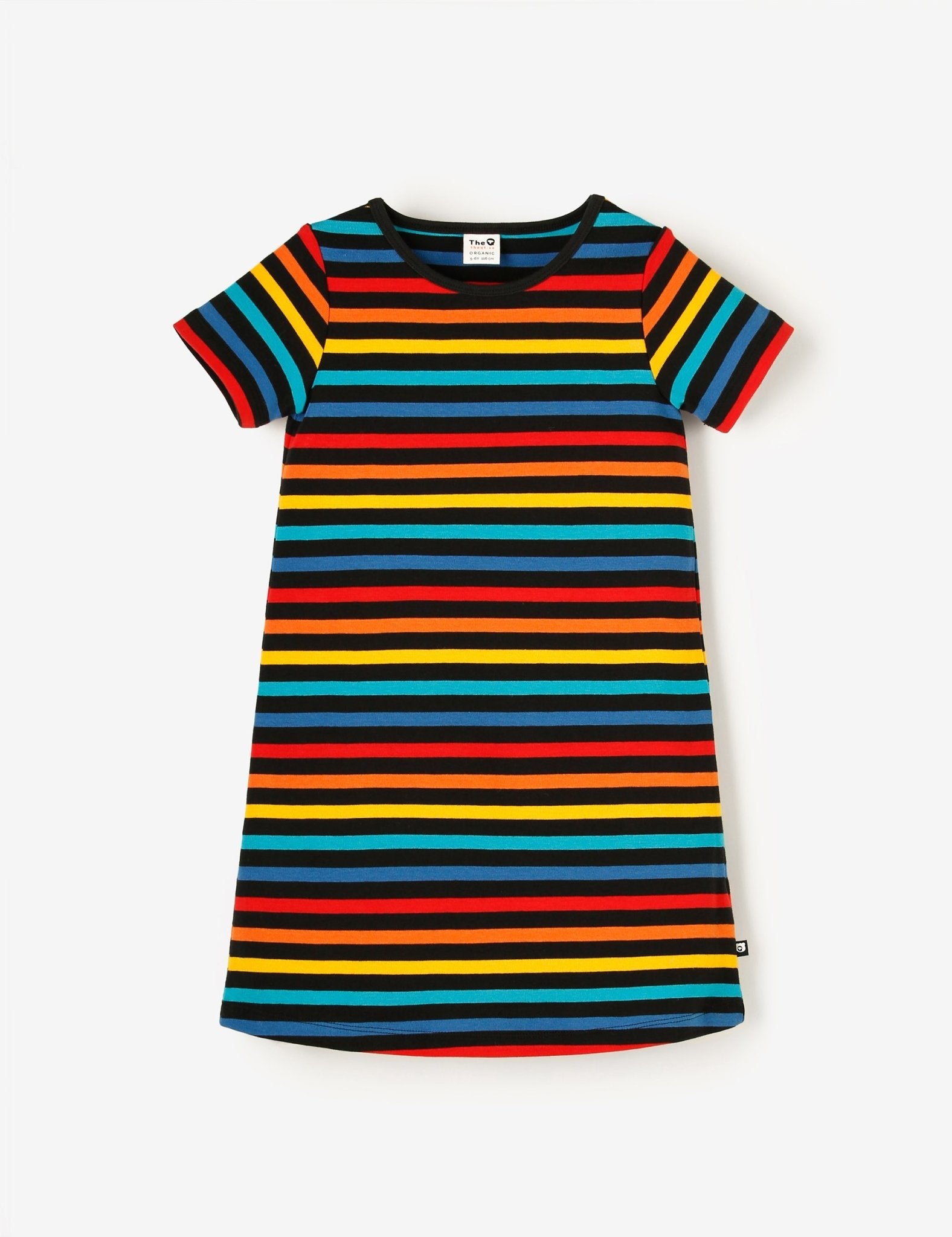 Cosy Rib Dress - Black Multistripe - The QT