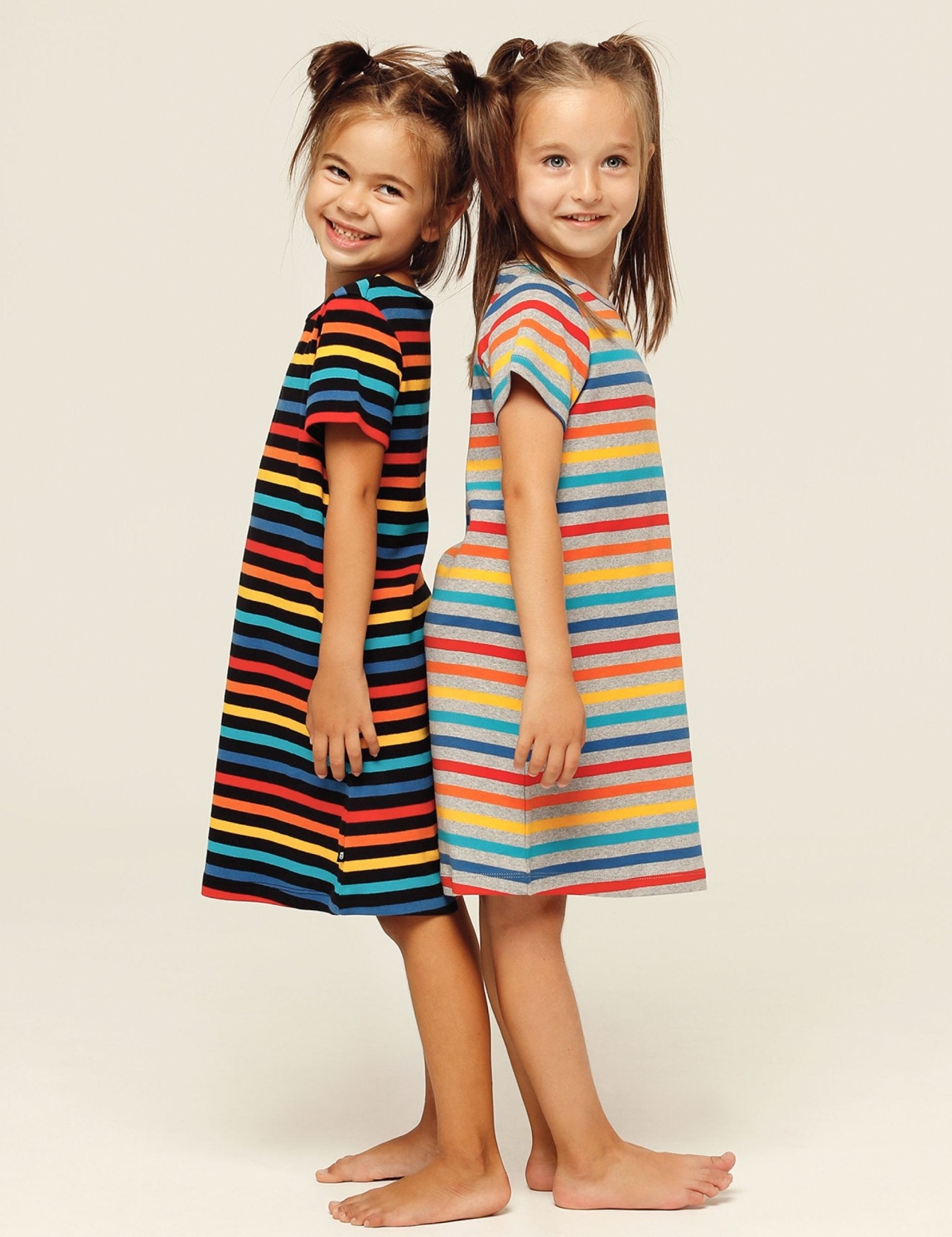 Cosy Rib Dress - Black Multistripe - The QT