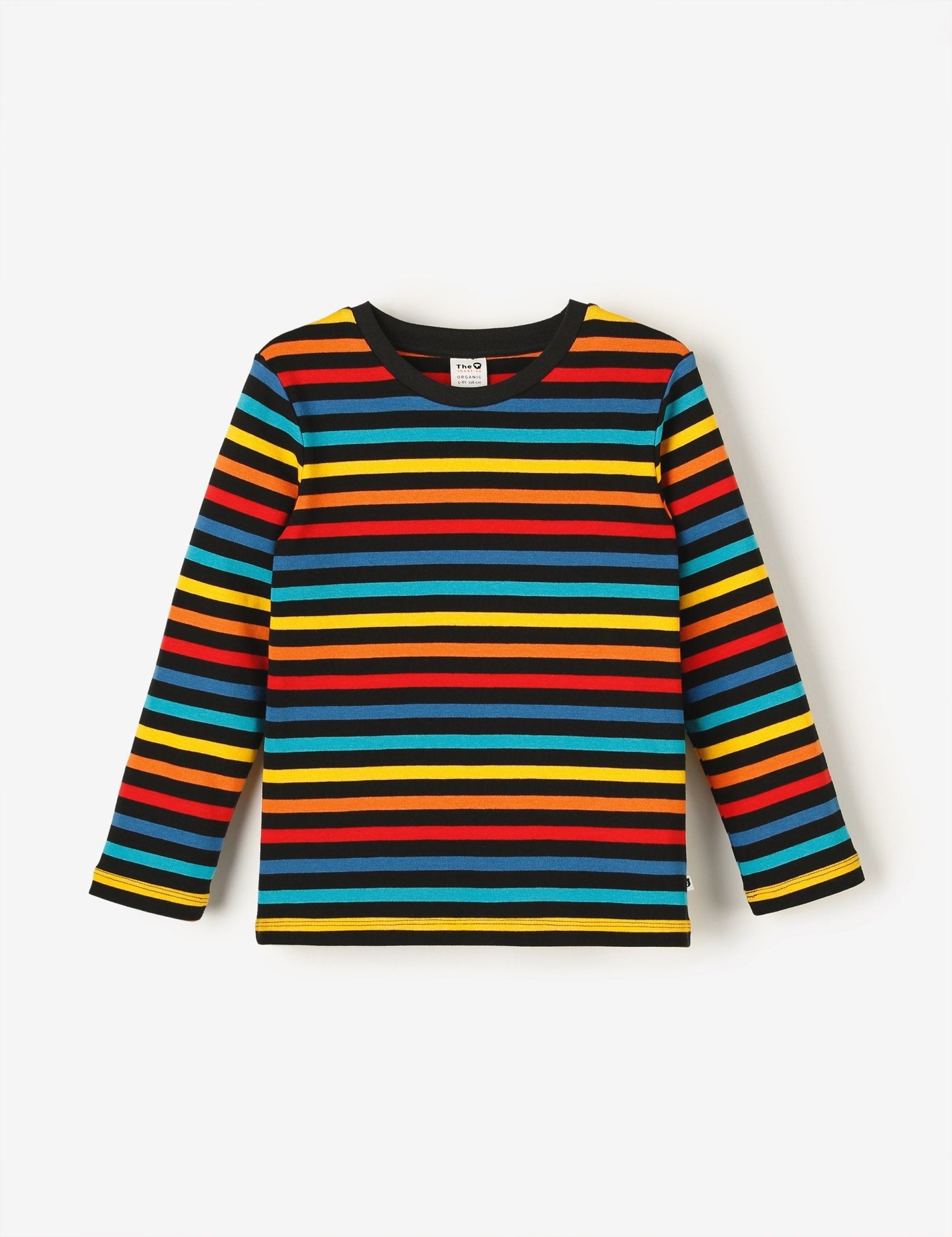 LS Cosy Rib Tee - Black Multistripe - The QT